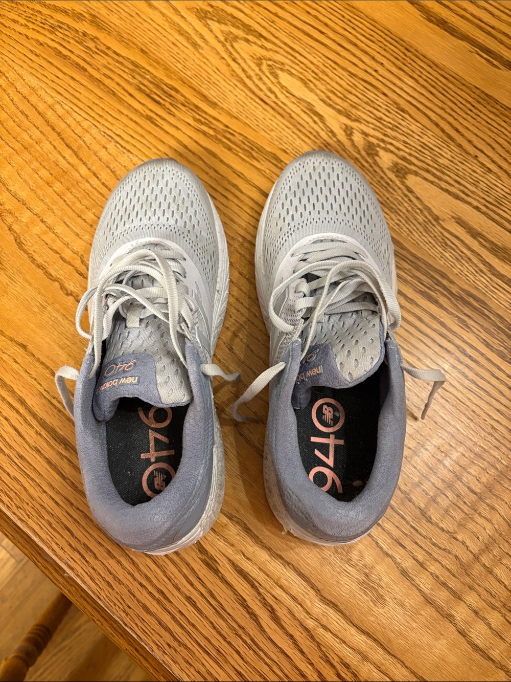New Balance Women's Light Gray Athletic Sneakers with Subtle Pink Insole Accents